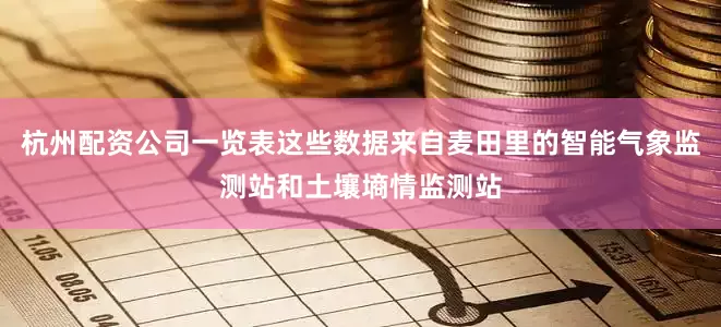 杭州配资公司一览表这些数据来自麦田里的智能气象监测站和土壤墒情监测站